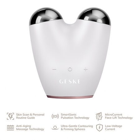 Dispozitiv pentru masaj facial 6 in 1 MicroCurrent Face-Lifter, Starlight, Geske 646120