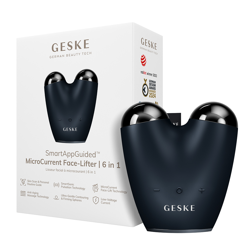Dispozitiv pentru masaj facial 6 in 1 MicroCurrent Face-Lifter, Black, Geske
