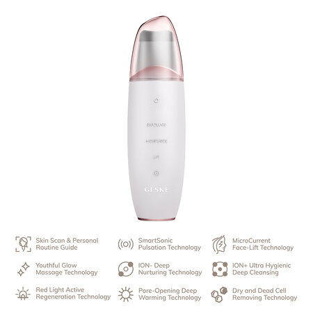 Dispozitiv pentru curatare faciala 9 in 1 MicroCurrent kin Scrubber&Blackhead Remover, Starlight, Geske 646160
