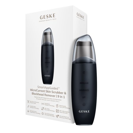Dispozitiv pentru curatare faciala 9 in 1 MicroCurrent kin Scrubber&Blackhead Remover, Black, Geske