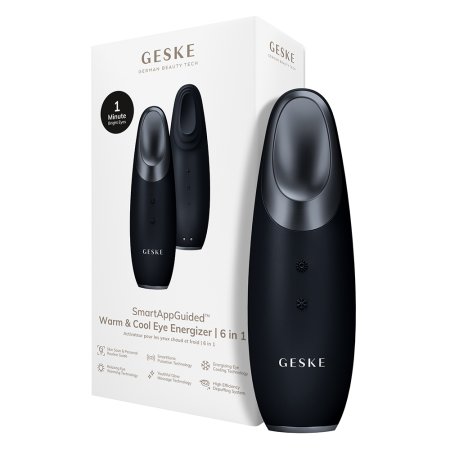 Dispozitiv de masaj pentru conturul ochilor 6 in 1 Warm & Cool Eye Energizer, Black, Geske