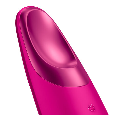 Dispozitiv de masaj pentru conturul ochilor 6 in 1 Warm & Cool Eye Energizer, Magenta, Geske 646229