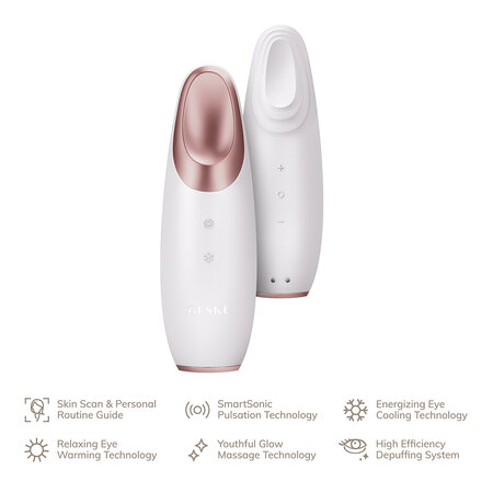 Dispozitiv de masaj pentru conturul ochilor 6 in 1 Warm & Cool Eye Energizer, Starlight, Geske 646233