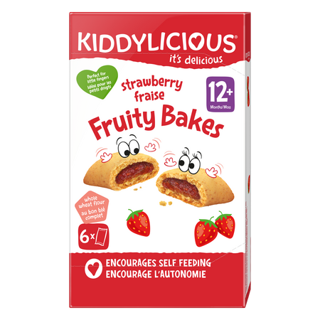 Biscuiti cu capsuni, +12 luni, 6 x 22 g, Kiddylicious