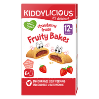 Biscuiti cu capsune, +12 luni, 6 x 22 g, Kiddylicious