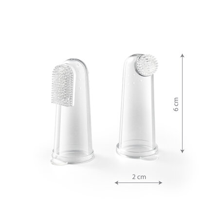 Degetar din silicon in cutie de protectie, 2 bucati, Babyono 646292