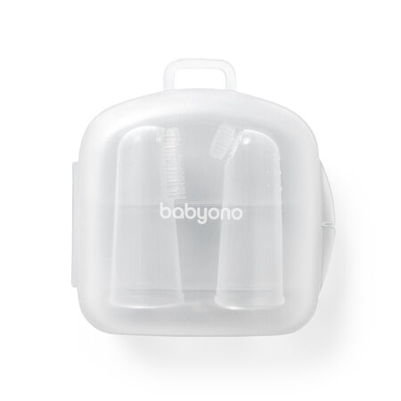 Degetar din silicon in cutie de protectie, 2 bucati, Babyono 646293