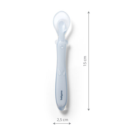 Lingurita flexibila din silicon, Albastru, Babyono 646379