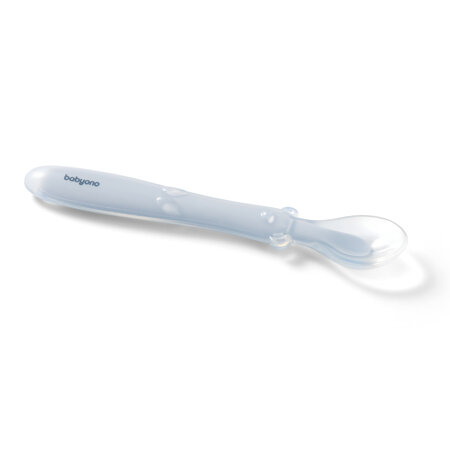 Lingurita flexibila din silicon, Albastru, Babyono 646377