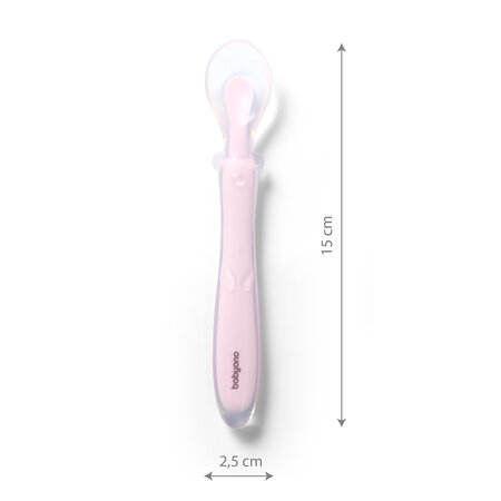 Lingurita flexibila din silicon, Roz, Babyono 646384