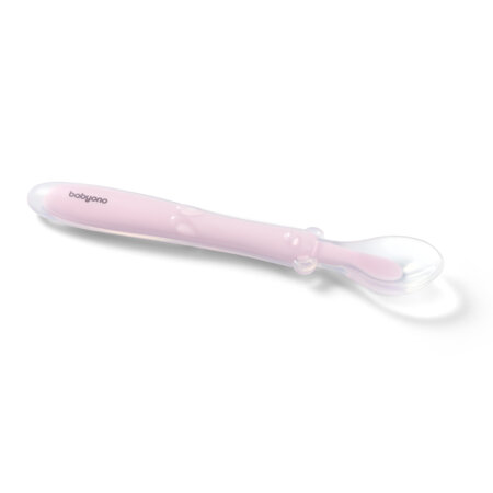 Lingurita flexibila din silicon, Roz, Babyono 646381
