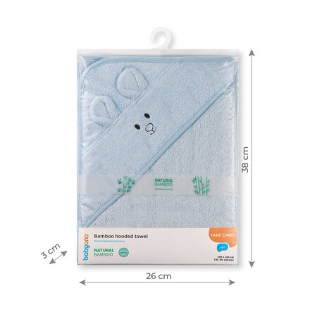 Prosop cu gluga din bambus, 100 x 100 cm, Albastru, Babyono 646388