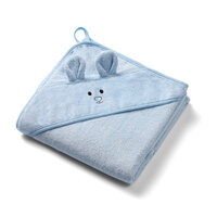 Prosop cu gluga din bambus, 100 x 100 cm, Albastru, Babyono