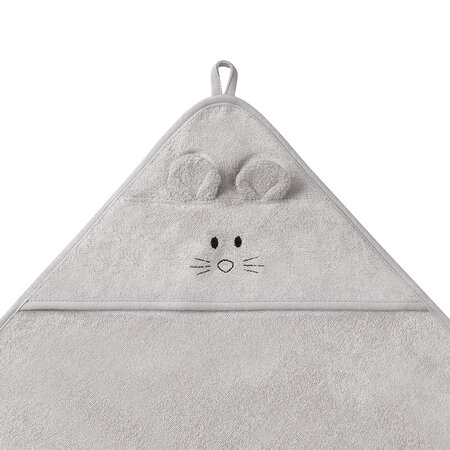 Prosop cu gluga din bambus, 100 x 100 cm, Gri, Babyono 646392