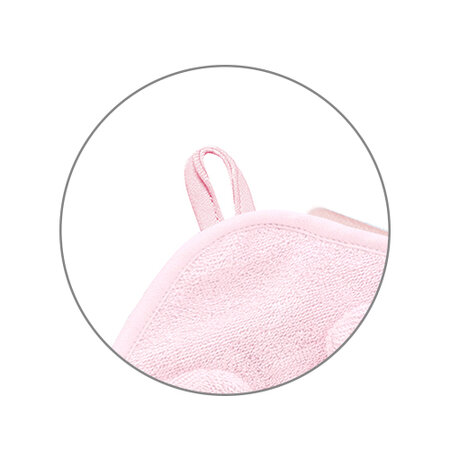 Prosop cu gluga din bambus, Roz, 100 x 100 cm, Babyono 646400