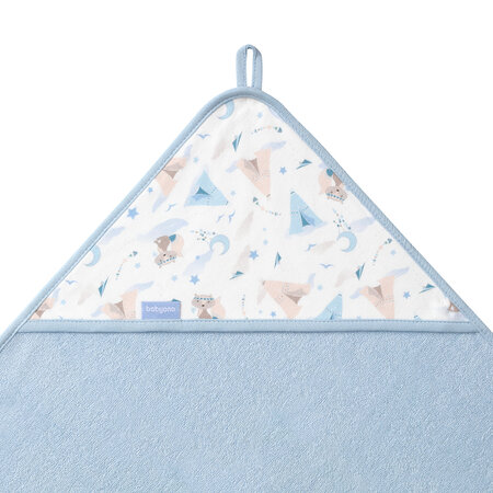 Prosop cu gluga din bumbac, Albastru, 100 x 100 cm, Babyono 646403