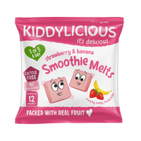 Gustare din bucatele de fructe, Capsuna si Banana, +12 luni, 6 g, Kiddylicious