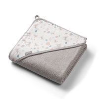 Prosop cu gluga din bumbac, 100 x 100 cm, Gri, Babyono
