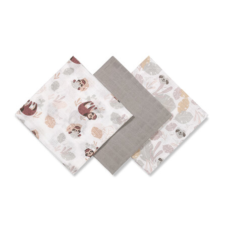 Scutece din muselina, Gri, 3 bucati, Babyono 646473