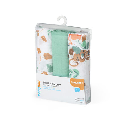 Scutece din muselina, Menta, 3 bucati, Babyono 646480