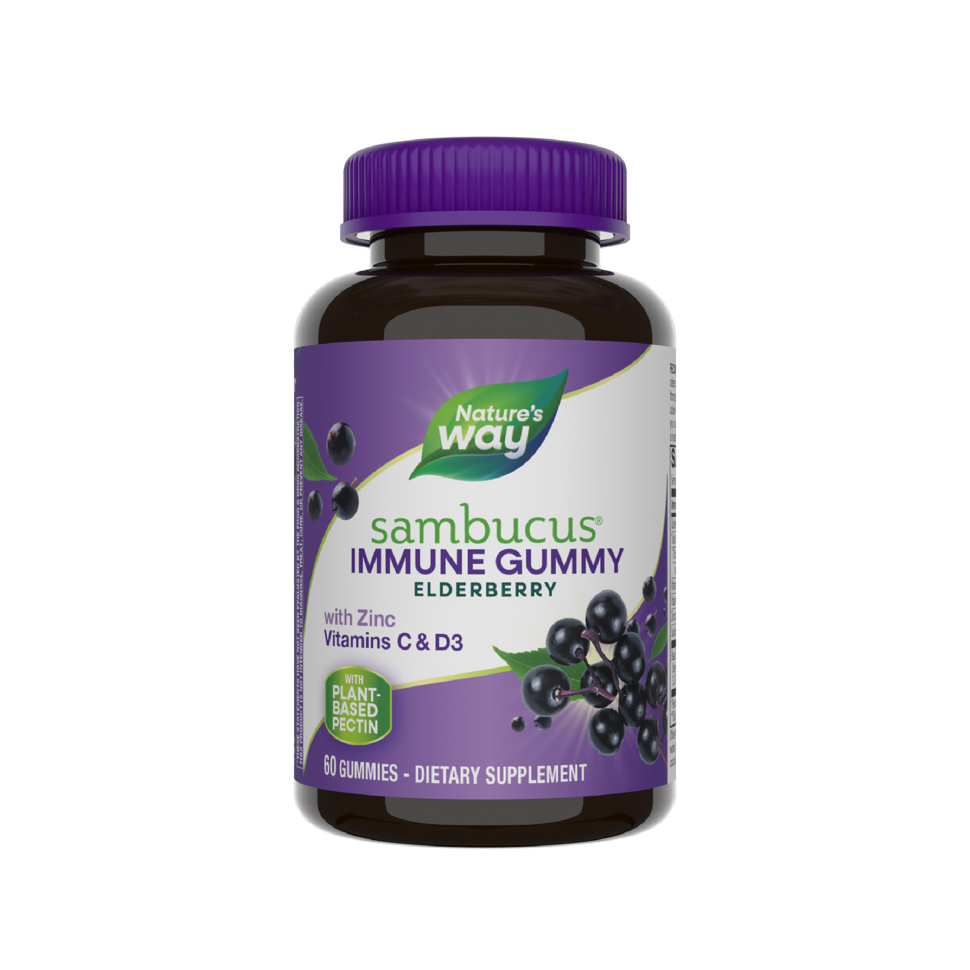 Jeleuri din fucte de Soc Negru Sambucus Elderberry, 60 jeleuri, Nature's Way