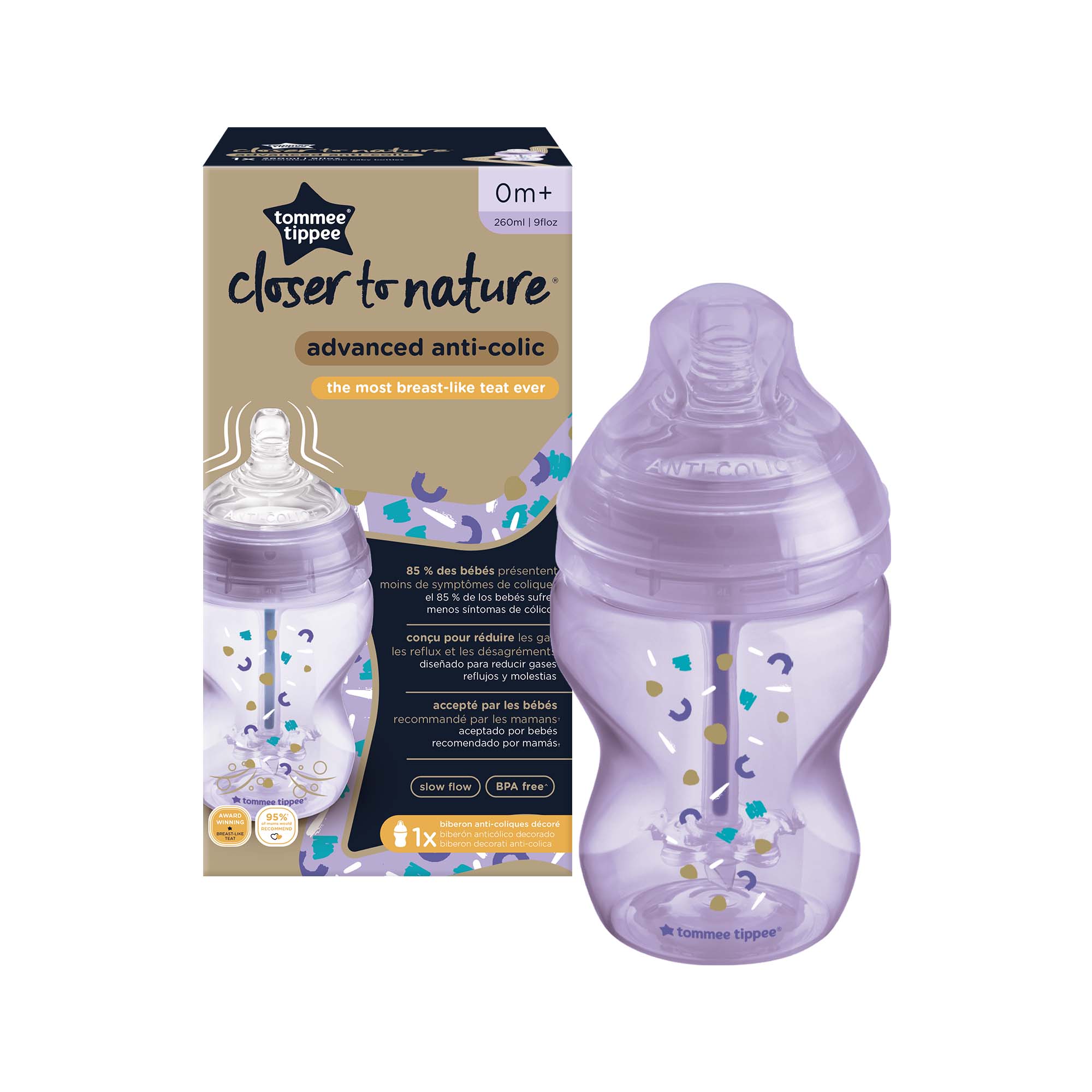 Biberon anticolici cu sistem de ventilatie, +0 luni, 260 ml, Tommee Tippee