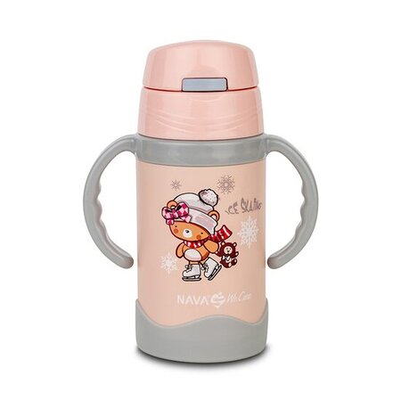 Sticla termoizolata We care, roz, 300 ml, Nava