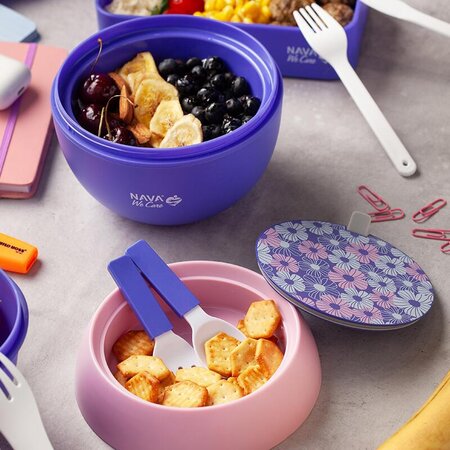 Caserola rotunda din plastic We care, violet, 800 ml, Nava 646682