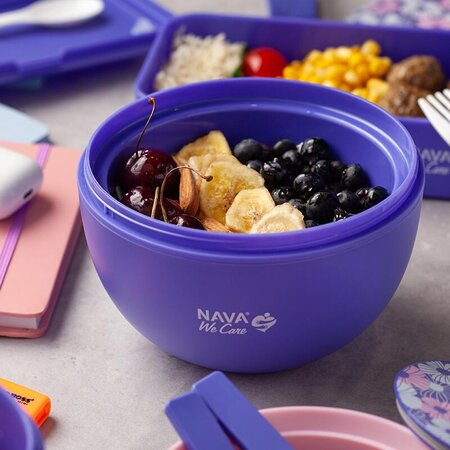 Caserola rotunda din plastic We care, violet, 800 ml, Nava 646684
