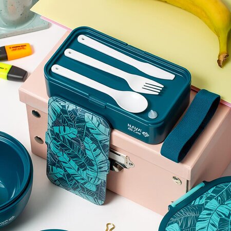 Caserola Lunchbox din plastic We care, albastru, 650 ml, Nava 646718