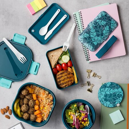 Caserola Lunchbox din plastic We care, albastru, 650 ml, Nava 646721