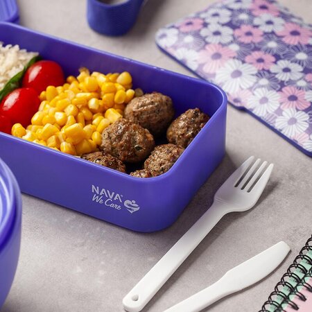 Caserola Lunchbox din plastic We care, violet, 650 ml, Nava 646722