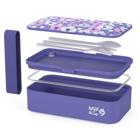 Caserola Lunchbox din plastic We care, violet, 650 ml, Nava 646728