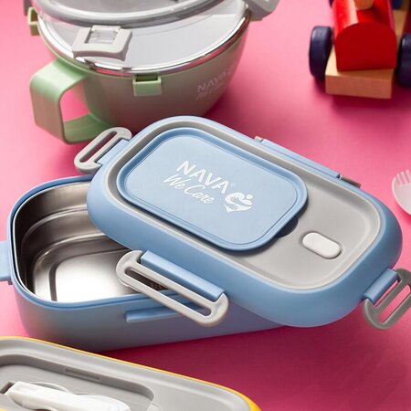 Caserola Lunchbox din otel inoxidabil We care, albastru, 800 ml, Nava 646734