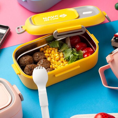 Caserola Lunchbox din otel inoxidabil We care, galben, 800 ml, Nava 646740