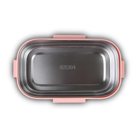 Caserola Lunchbox din otel inoxidabil We care, roz, 800 ml, Nava 646750