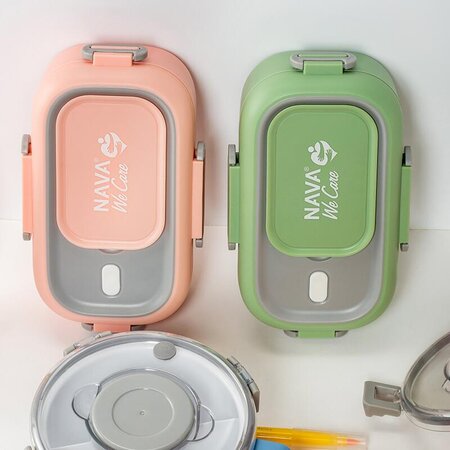 Caserola Lunchbox din otel inoxidabil We care, verde, 800, Nava 646759