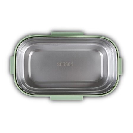 Caserola Lunchbox din otel inoxidabil We care, verde, 800, Nava 646757