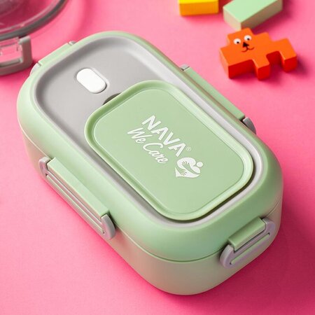Caserola Lunchbox din otel inoxidabil We care, verde, 800, Nava 646760