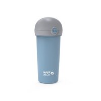 Sticla de plastic cu pai We care, Bleu, 380 ml, Nava