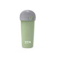 Sticla de plastic cu pai We care, Verde, 380 ml, Nava