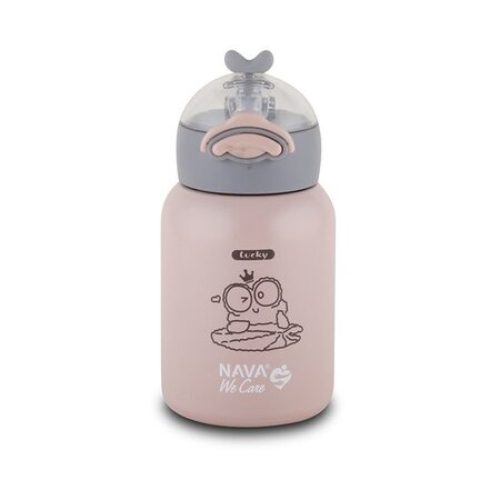 Sticla termoizolata We care, roz, 350 ml, Nava