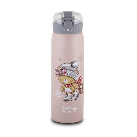 Sticla termoizolata din inox We care, roz, 500 ml, Nava