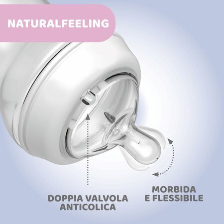 Biberon PP Natural Feeling, +6 luni, unisex, 330 ml, Chicco 646870