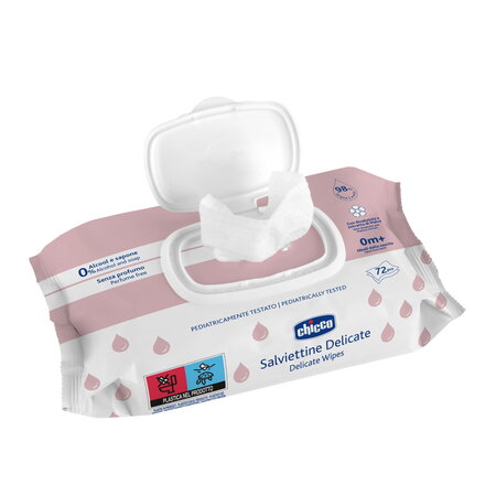 Servetele umede fara alcool, + 0 luni, 72 de bucati, Chicco 647102