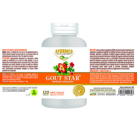 Gout Star, 120 tablete, Ayurmed 677079
