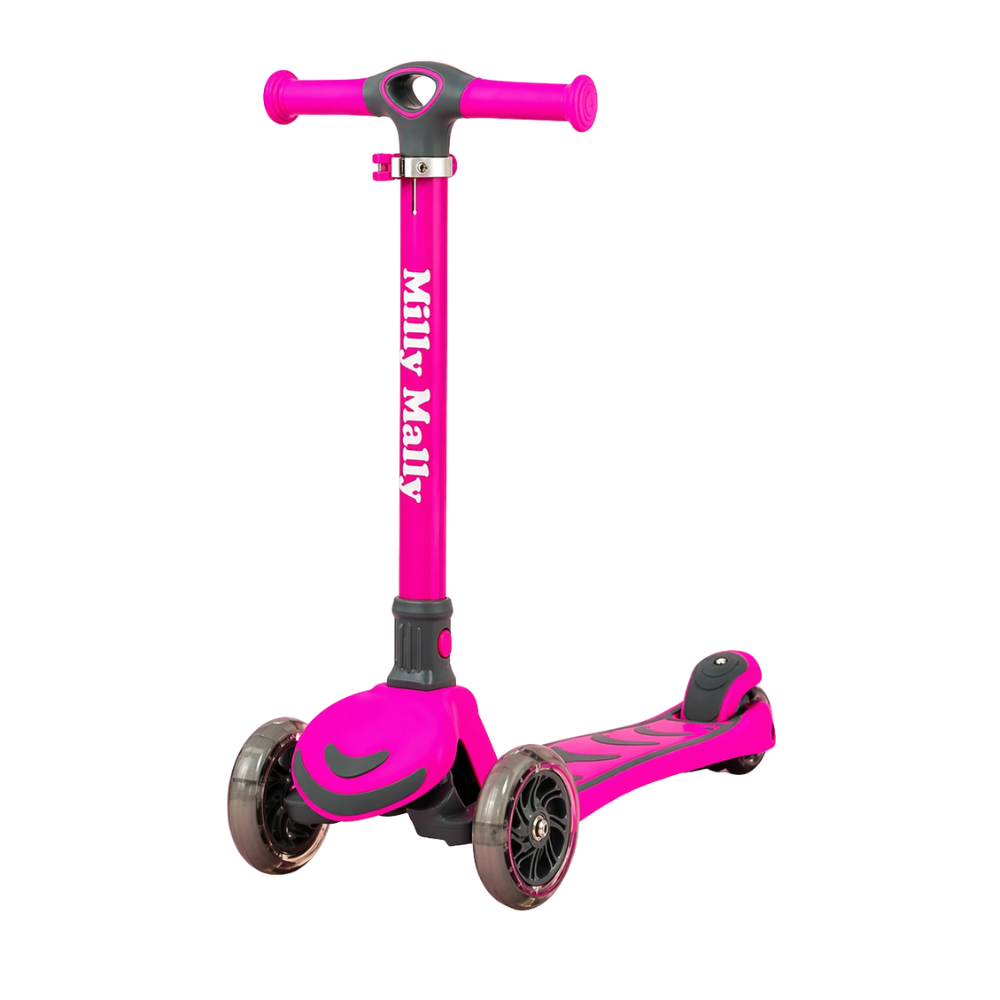 Trotineta pliabila cu roti luminoase pentru copii Boogie, Verde, 3 ani+, Milly Mally