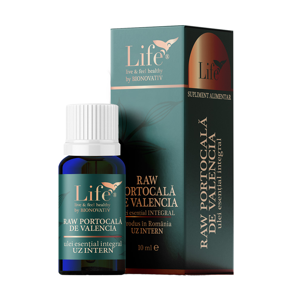 Ulei esential integral Raw Portocala de Valencia, 10 ml, Bionovativ