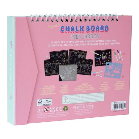 Carte tip tabla reutilizabila Chalkboard Sketchbook Enchanted, 3 ani+, Floss & Rock 648622