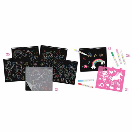 Carte tip tabla reutilizabila Chalkboard Sketchbook Rainbow Fairy, 3 ani+, Floss & Rock 648632